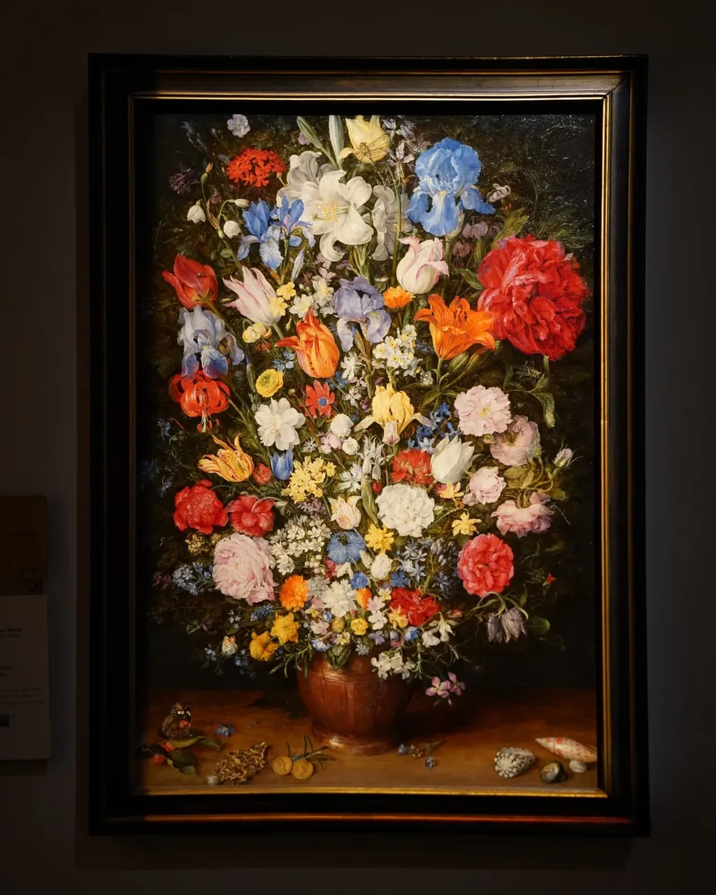 Vase of Flowers with Jewel, Coins and Shells, Jan Brueghel, 1606