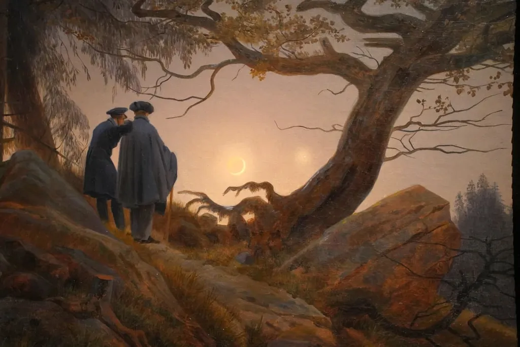 Two Men Contemplating the Moon, Caspar David Friedrich, 1830