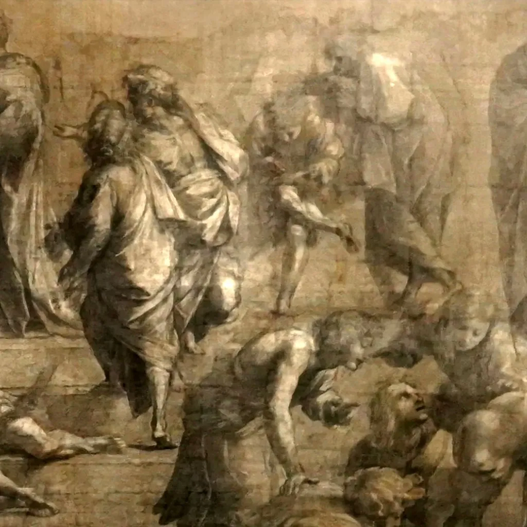 1 of 3: sketch for "The School of Athens"