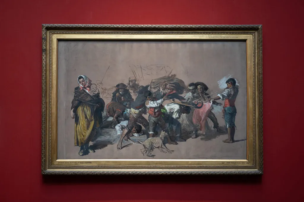 Spanish Boys Playing at Bull-Fighting, J. P. Scottish, 1861