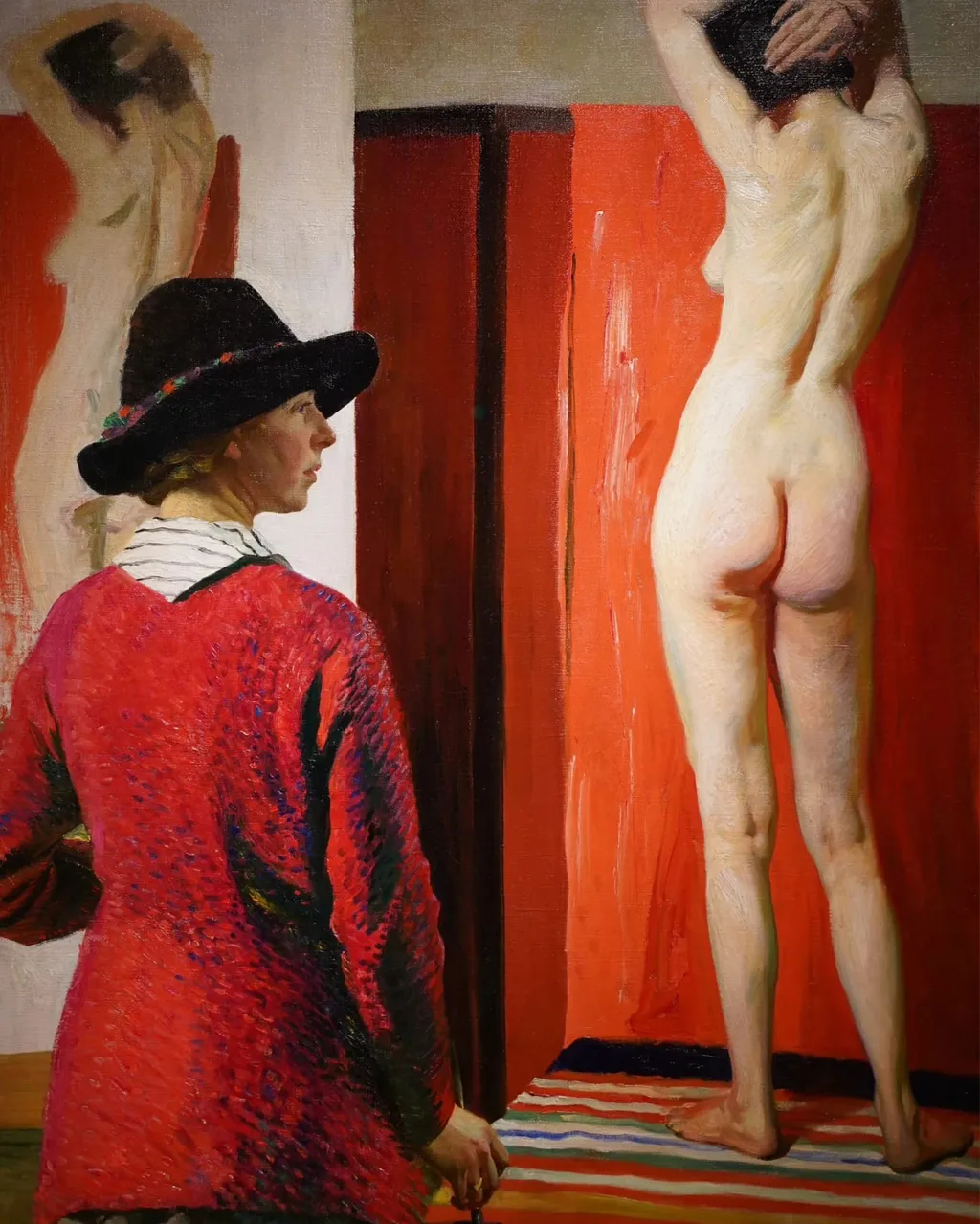 Laura Knight with Model, Ella Louise Napier, Laura Knight, 1913