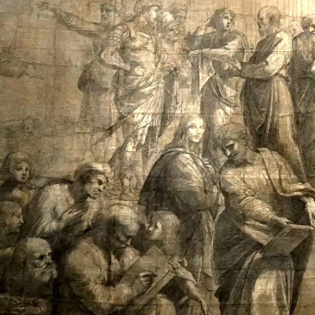 3 of 3: sketch for "The School of Athens"