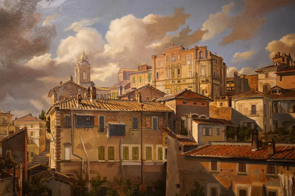 Houses in Rome, near Santissima Trinità dei Monti, E. N. Neureuther, 1838