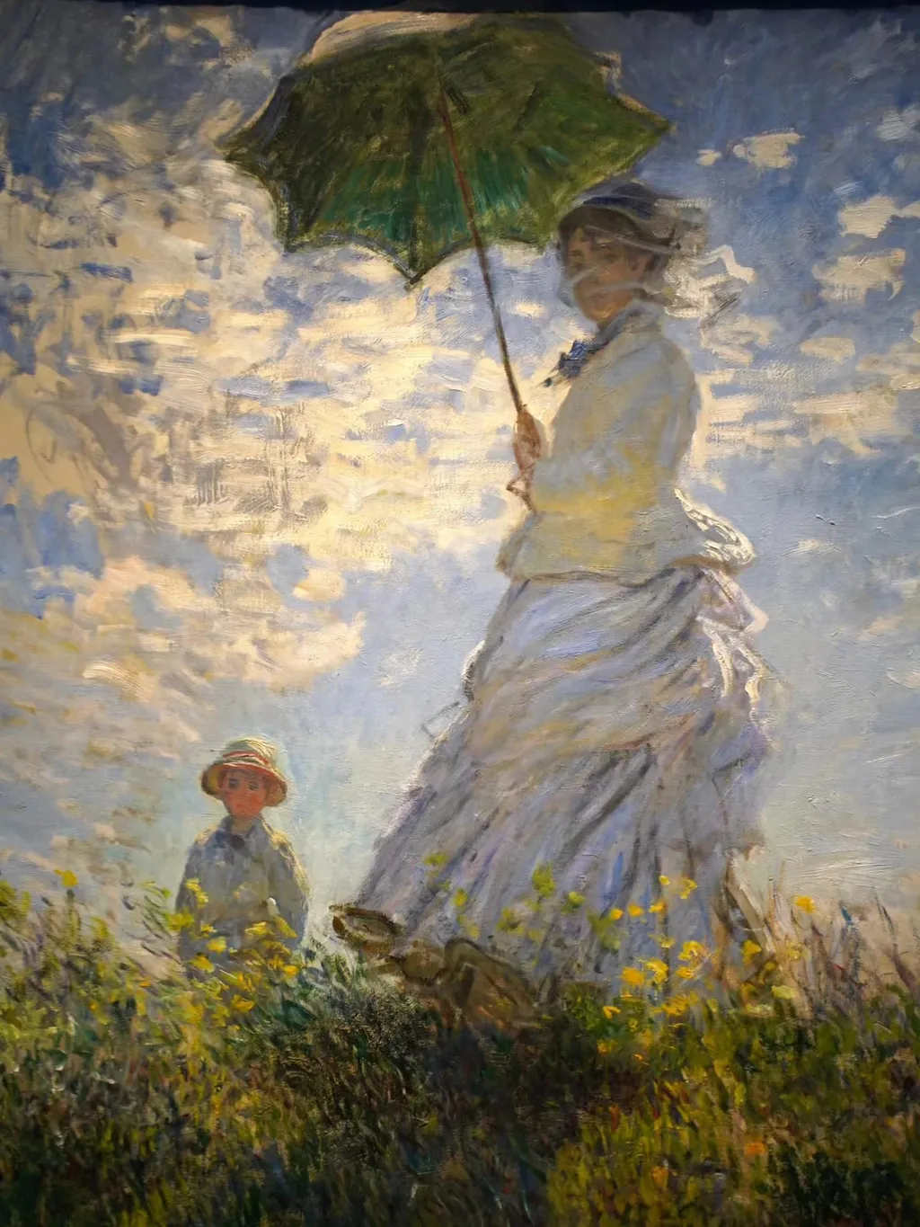 Woman with a Parasol - Madame Monet and Her Son, Claude Monet, 1875