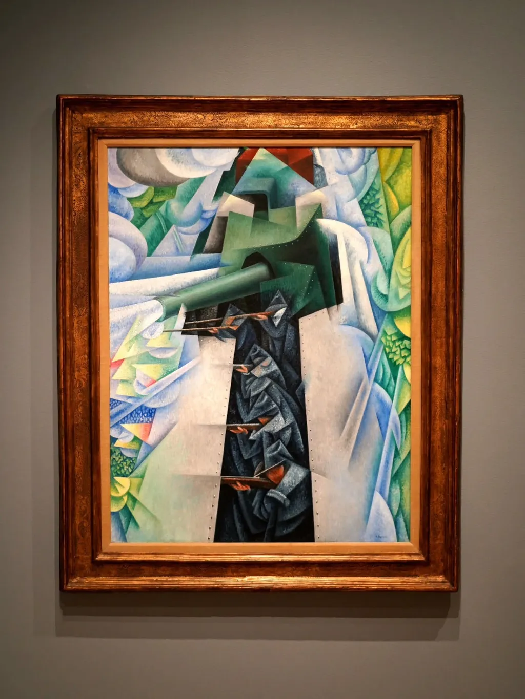 Armored Train in Action, Gino Severini, 1915