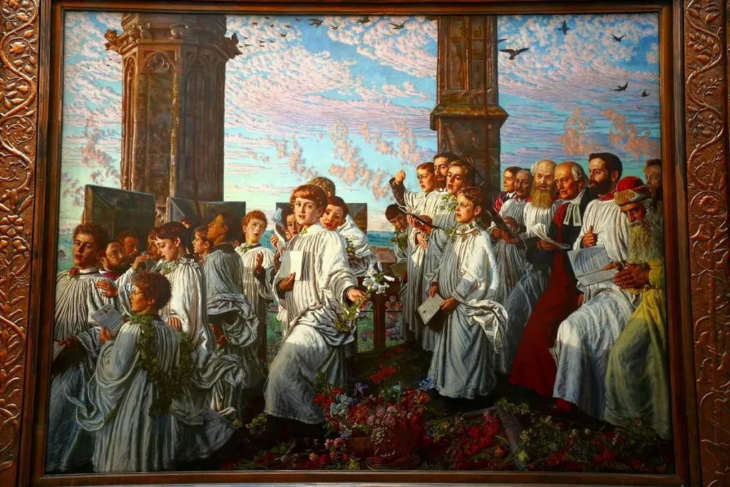 May Morning on Magdalen Tower, William Holman Hunt, 1890
